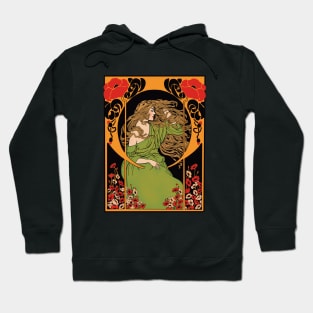 Art Deco Lady 2 (on black) Hoodie